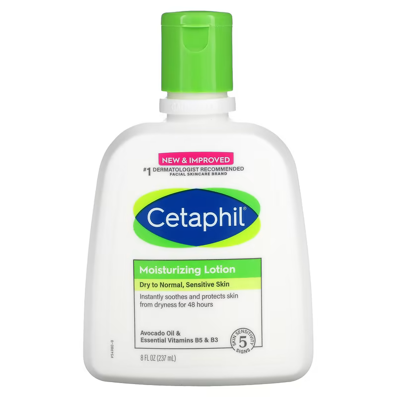 Cetaphil Moisturizing Lotion for Dry To Normal Sensitive Skin, Avocado Oil, 8 Oz